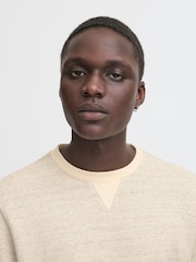 Кремовый - Blend Sand Woven Crew Neck Sweater - Image 3 of 5
