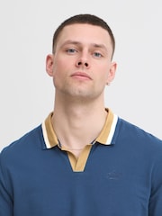 Blend Blue Resort Short Sleeve 100% Cotton Polo Shirt - Image 3 of 5