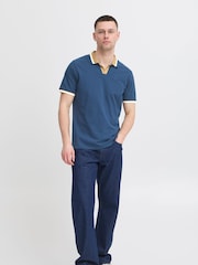 Blend Blue Resort Short Sleeve 100% Cotton Polo Shirt - Image 4 of 5