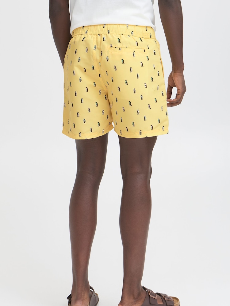 Blend Yellow Penguin Print Swim Shorts - Image 2 of 5