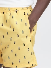 Blend Yellow Penguin Print Swim Shorts - Image 3 of 5