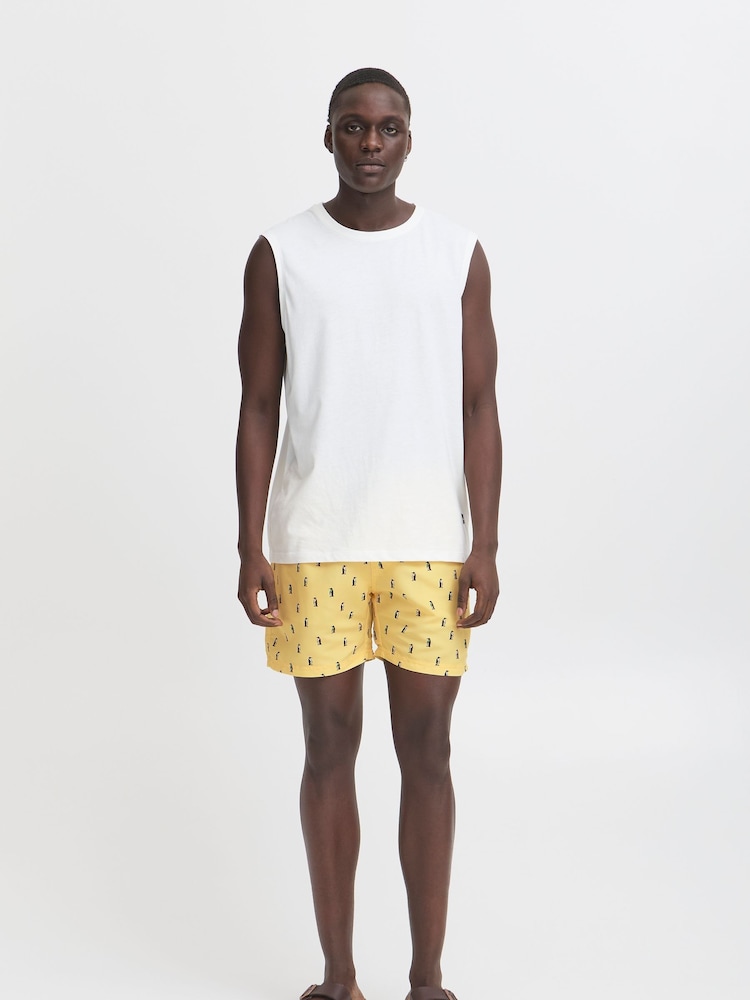Blend Yellow Penguin Print Swim Shorts - Image 4 of 5