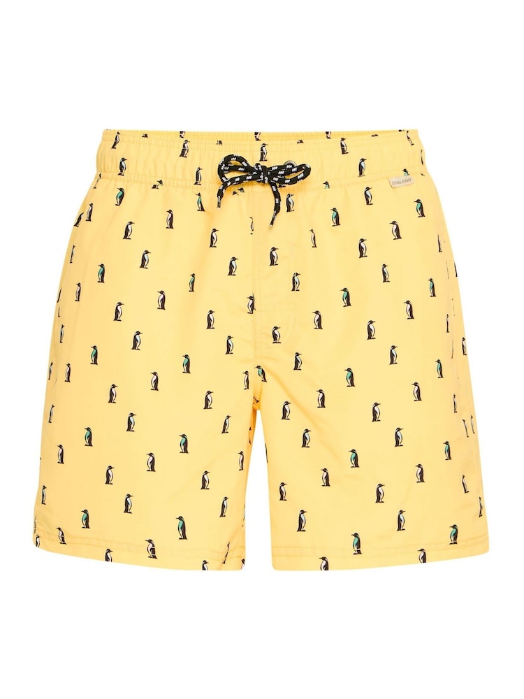 Blend Yellow Penguin Print Swim Shorts - Image 5 of 5