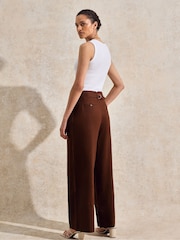 Ro&Zo Brown Petite Linen Blend Trousers - Image 4 of 4