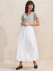 Ro&Zo White 100% Cotton Bubble Hem Skirt - Image 1 of 5