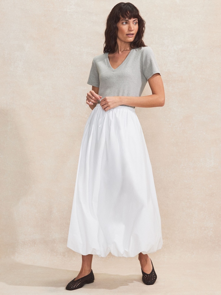Ro&Zo White 100% Cotton Bubble Hem Skirt - Image 1 of 5