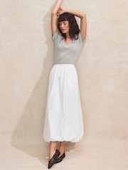 Ro&Zo White 100% Cotton Bubble Hem Skirt - Image 2 of 5