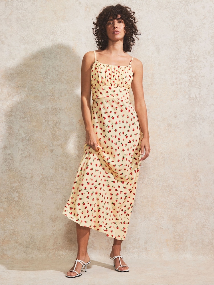 Ro&Zo Yellow Petite Gathered Bodice Cami Dress - Image 1 of 4