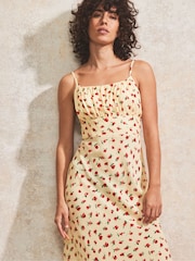 Ro&Zo Yellow Petite Gathered Bodice Cami Dress - Image 2 of 4