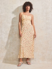Ro&Zo Yellow Petite Gathered Bodice Cami Dress - Image 3 of 4