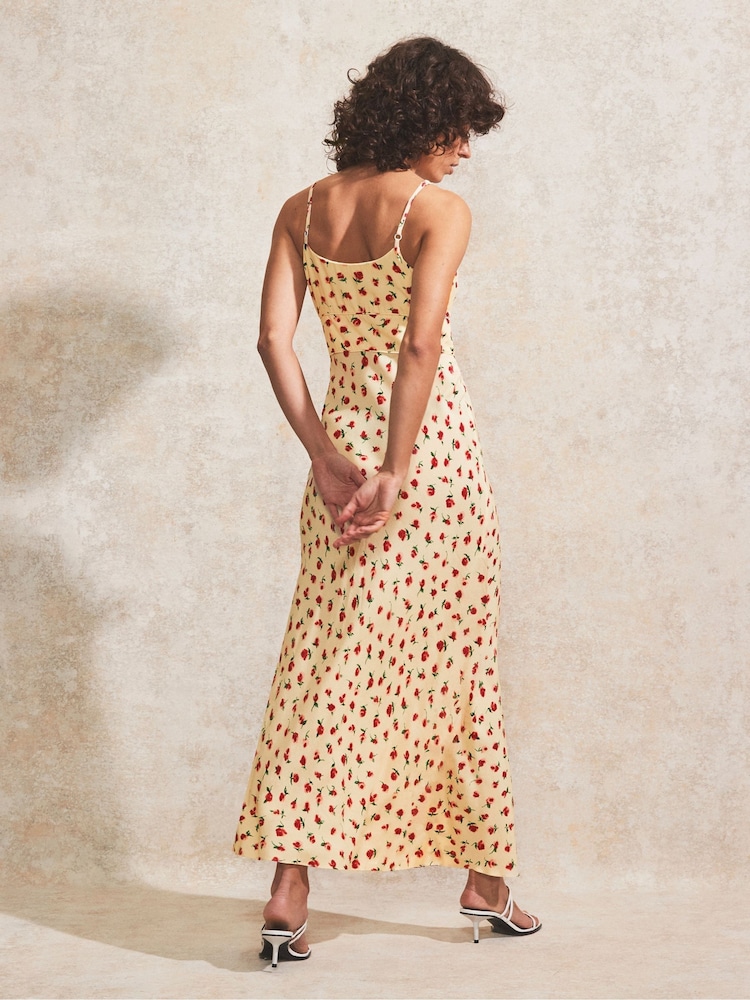 Ro&Zo Yellow Petite Gathered Bodice Cami Dress - Image 4 of 4