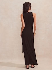 Ro&Zo Black Petite Jersey Tie Front Dress - Image 4 of 4