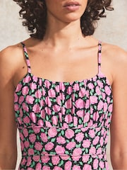 Ro&Zo Pink Printed Piping Detail Strappy Dress - Image 2 of 4