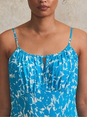 Ro&Zo Blue Leaf Keyhole Petite Cami Dress - Image 3 of 3