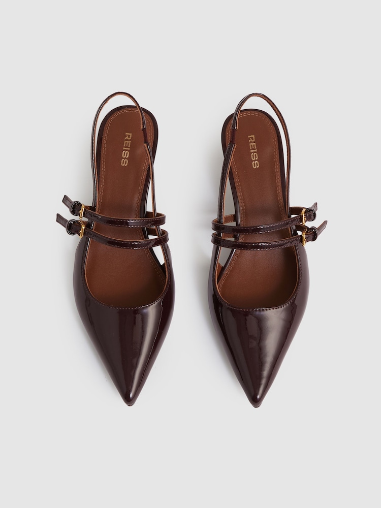 Guinda - Zapatos de salón de cuero con hebilla y tira trasera Isla de Reiss - Imagen 2 de 4 Guinda - Zapatos de salón de cuero con hebilla y tira trasera Isla de Reiss - Imagen 2 de 4