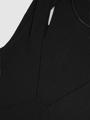 Reiss Black Rhylee Cut-Out Rib-Knit Vest - Image 5 of 5
