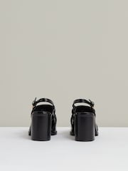 Reiss Black Laura Patent Leather Slingback Heeled Loafers - Image 5 of 5