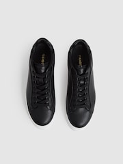 Reiss Black Francesca Leather Low Top Trainers - Image 3 of 5