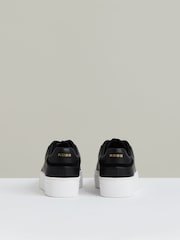Reiss Black Francesca Leather Low Top Trainers - Image 4 of 5