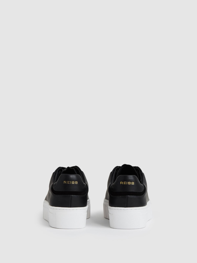 Leather Trainers Reiss Womens Trainers Reiss Black Francesca