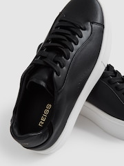 Reiss Black Francesca Leather Low Top Trainers - Image 5 of 5