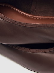 Reiss Brown Dina Nappa Leather Ballet Flats - Image 5 of 5