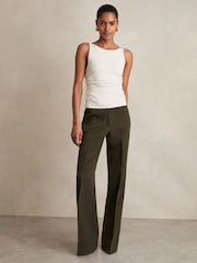 Reiss White Nadia Ruched Jersey Cowl Back Vest - Image 1 of 6