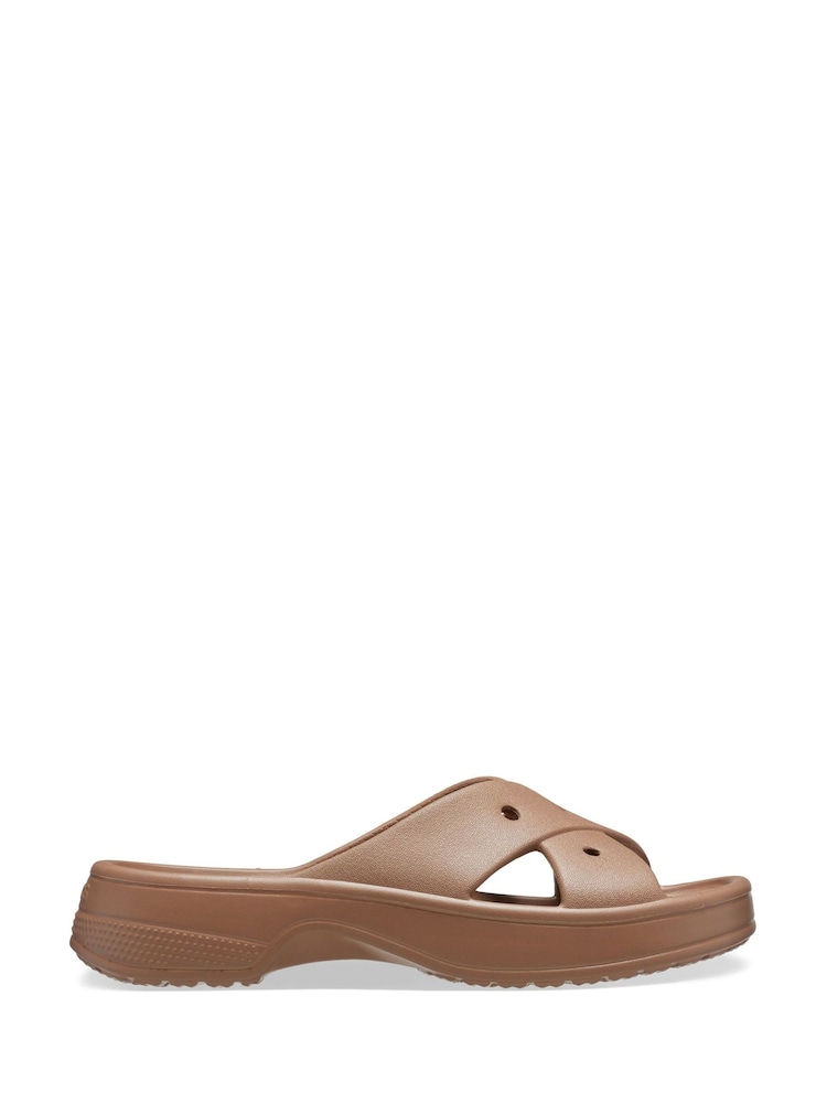 Crocs Brown Classic Cross Strap Sandals - Image 1 of 5