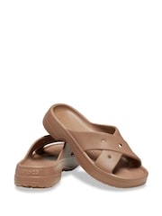 Crocs Brown Classic Cross Strap Sandals - Image 4 of 5