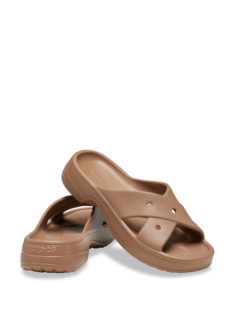 Buy Crocs Brown Classic Cross Strap Sandals from Next USA display picture 3