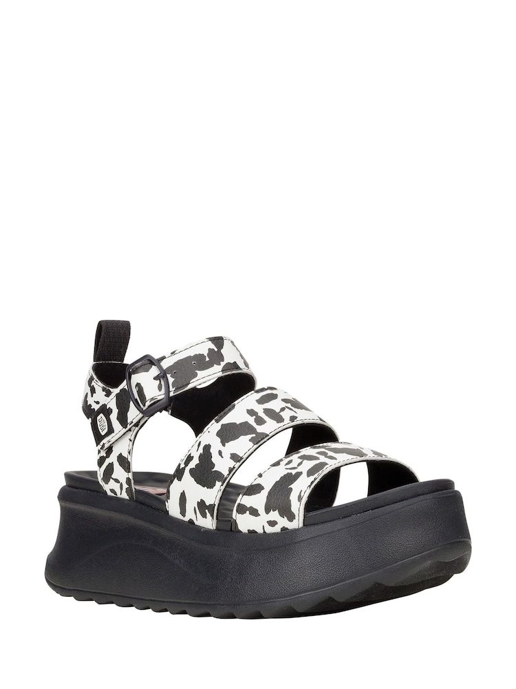 HEYDUDE Delray Buckle Animal Black Sandals - Image 2 of 4