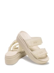 Crocs Cream Brooklyn Buckle Low Wedge Sandals - Image 3 of 5