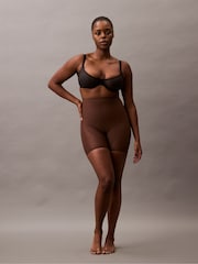 Calvin Klein Brown Stay Put Mesh Mid Thigh Shorts - Image 1 of 8