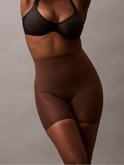 Calvin Klein Brown Stay Put Mesh Mid Thigh Shorts - Image 4 of 8