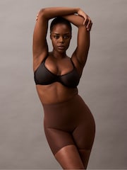 Calvin Klein Brown Stay Put Mesh Mid Thigh Shorts - Image 6 of 8