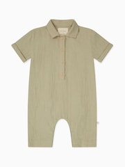 MORI Green 100% Cotton Muslin Dungarees - Image 3 of 4