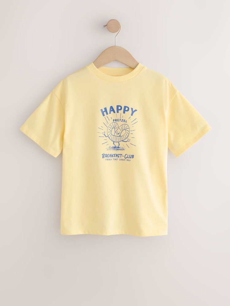 Yellow Pretzel Oversized Graphic Print T-Shirt (3-16yrs) - Image 1 of 8