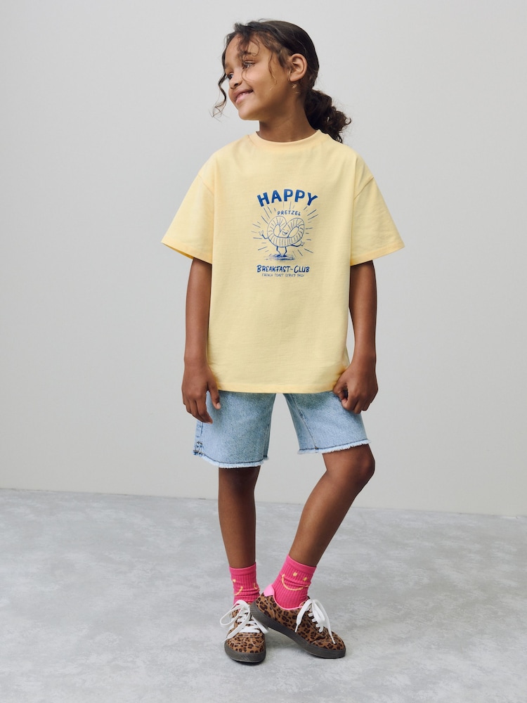 Yellow Pretzel Oversized Graphic Print T-Shirt (3-16yrs) - Image 1 of 8 Yellow Pretzel Oversized Graphic Print T-Shirt (3-16yrs) - Image 1 of 8