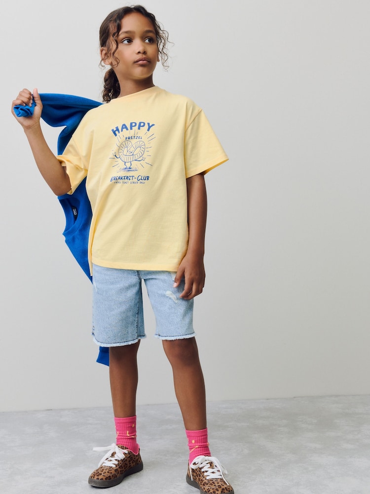 Yellow Pretzel Oversized Graphic Print T-Shirt (3-16yrs) - Image 2 of 8 Yellow Pretzel Oversized Graphic Print T-Shirt (3-16yrs) - Image 2 of 8