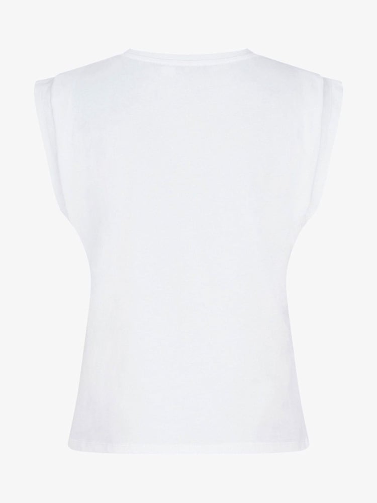 Mint Velvet White Extended Shoulder 100% Cotton T-Shirt - Image 3 of 3 Mint Velvet White Extended Shoulder 100% Cotton T-Shirt - Image 3 of 3