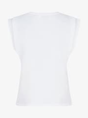 Mint Velvet White Extended Shoulder 100% Cotton T-Shirt - Image 6 of 6