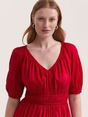 Finery Red Piper Cotton Midi Dress - Image 3 of 4