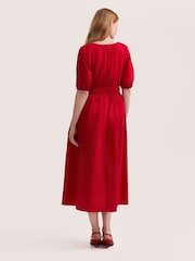 Finery Red Piper Cotton Midi Dress - Image 4 of 4
