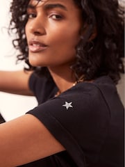 Mint Velvet Blue Cotton Star T-Shirt - Image 2 of 3