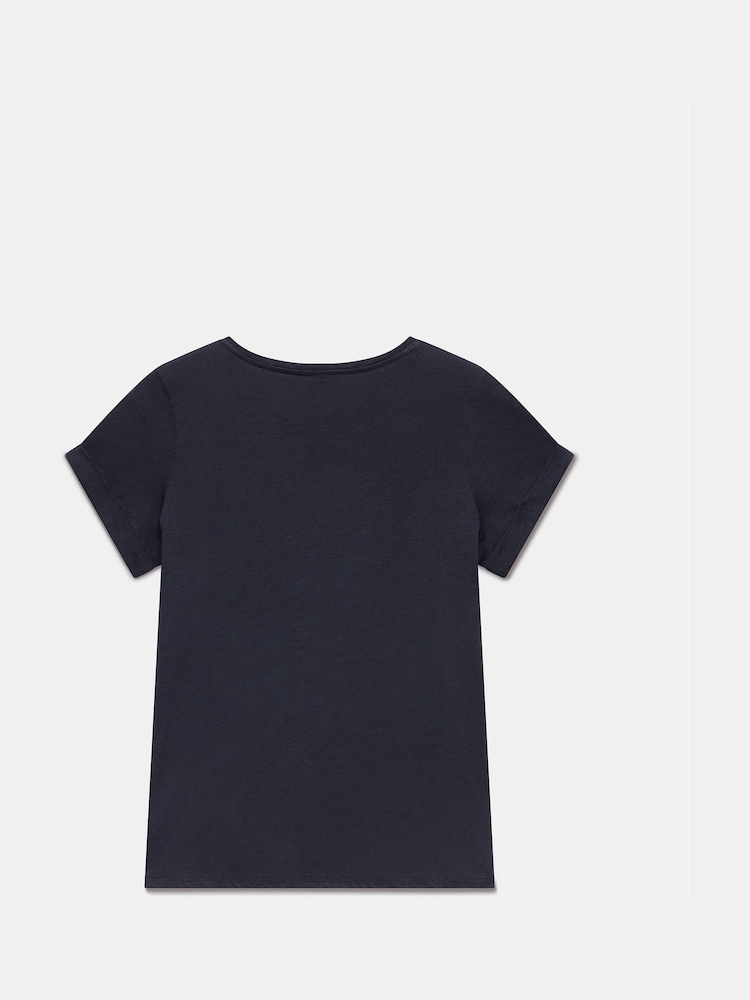 Mint Velvet Blue 100% Cotton Star T-Shirt - Image 6 of 6