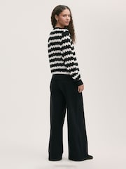 Finery Black Velma Striped Long Sleeve Cardigan - Image 4 of 4