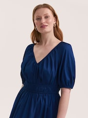Finery Blue Piper Cotton Midi Dress - Image 3 of 4