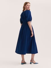 Finery Blue Piper Cotton Midi Dress - Image 4 of 4