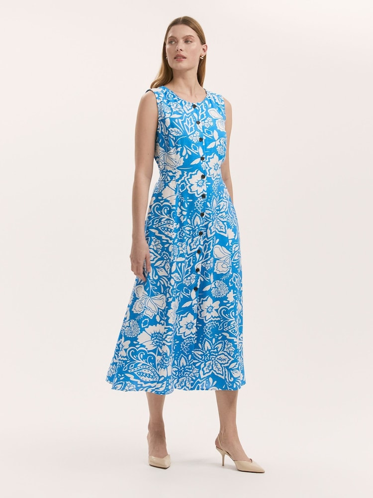 Finery Aimee Floral Print Sleeveless Midi Dress - Imagen 1 de 4