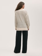 Finery Natural Alena Striped Long Sleeve Cardigan - Image 3 of 4